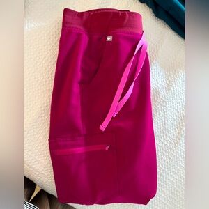 FIGS Zamora Jogger Scrub Pants in Dark Magenta